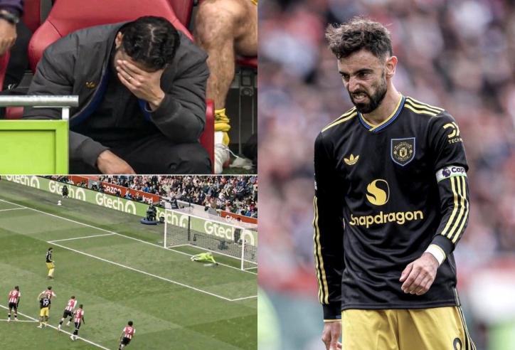 Chiêu trò của Brentford trước cú sút hỏng 11m của Bruno Fernandes
