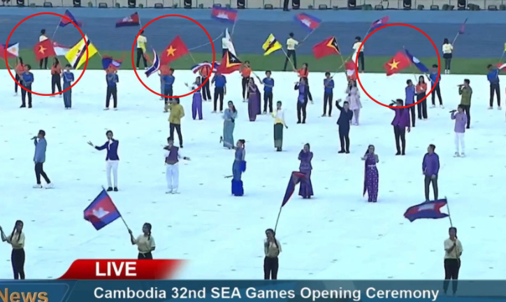 Campuchia treo ngược cờ Việt Nam tại lễ khai mạc SEA Games 32