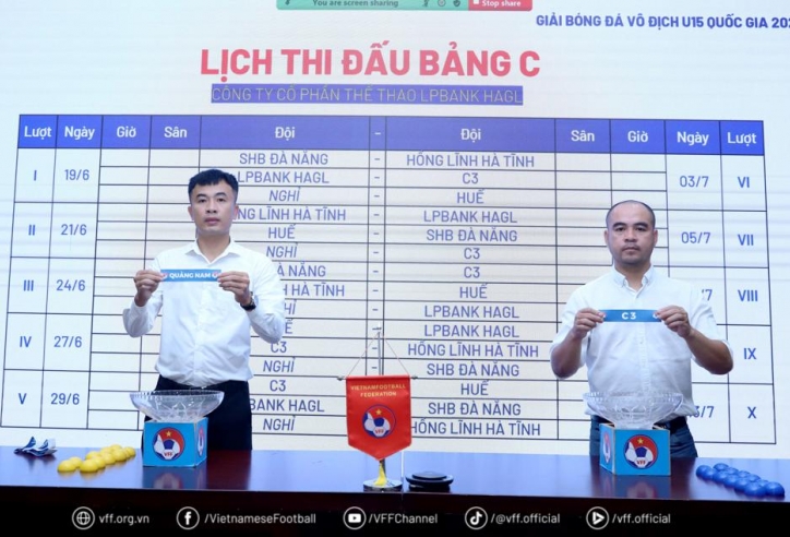 31 đội tham dự, xác định 6 bảng đấu ở VL giải bóng đá vô địch U15 quốc gia 2025