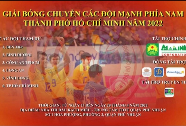 Công bố tiền thưởng 'khủng' của giải bóng chuyền các đội mạnh phía Nam 2022