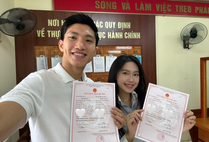 Văn Hậu cùng Doãn Hải My đăng ký kết hôn