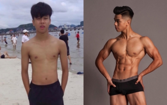 Lột xác từ chàng trai gầy nhom bị bạo lực học đường đến hot boy 6 múi