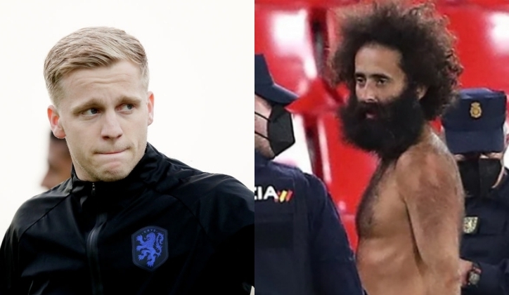 Van de Beek của MU bị cho là người khỏa thân chạy vào sân