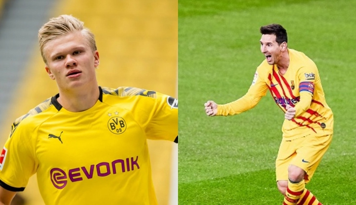 Haaland bắt đầu tiếp cận Messi