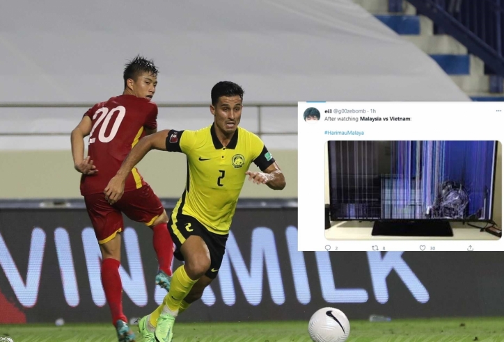 NHM Malaysia tức điên, đập vỡ TV khi chứng kiến đội nhà thua ĐT Việt Nam