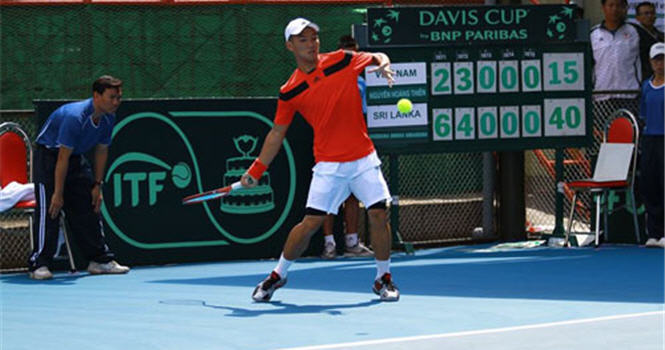 Play-off Davis cup 2014: Hoàng Thiên tỏa sáng, Việt Nam vẫn không thể trụ hạng