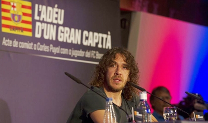 Puyol họp báo chia tay Barca: 'Muốn vô địch Liga vì Tito và Martino'