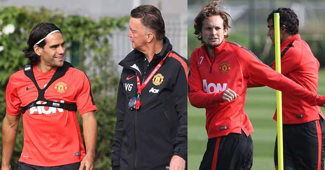 VIDEO: Falcao và Daley Blind hối hả tập luyện cho trận ra mắt Man Utd