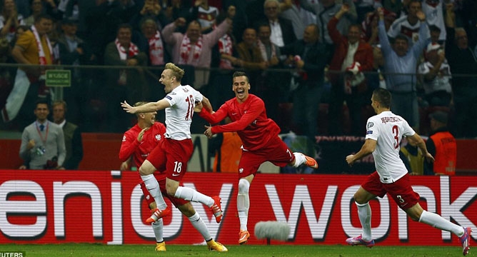 Video clip bàn thắng: Ba Lan 2 - 0 Đức (Bảng D - Vòng loại Euro 2016)
