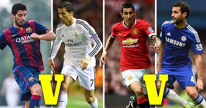 Ronaldo vs Suarez, Di Maria vs Fabregas - Những cuộc đối đầu kinh điển