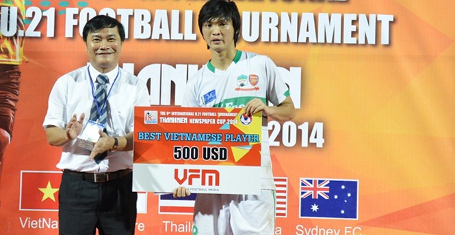 Tuấn Anh trở thành cầu thủ xuất sắc nhất giải U21 Quốc tế 2014