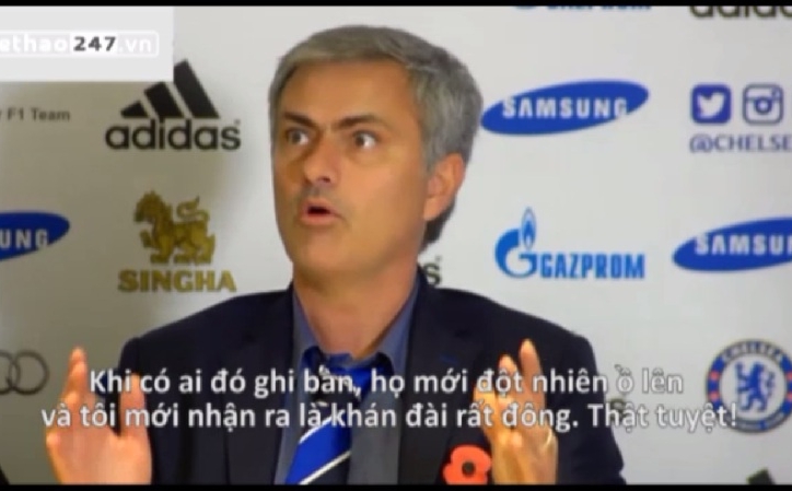 VIDEO: HLV Mourinho chê CĐV Chelsea thiếu nhiệt huyết