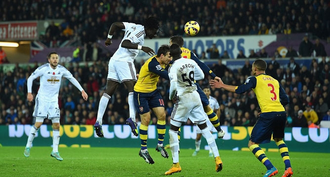 Video clip bàn thắng: Swansea 2-1 Arsenal -Pháo thủ nếm trái đắng