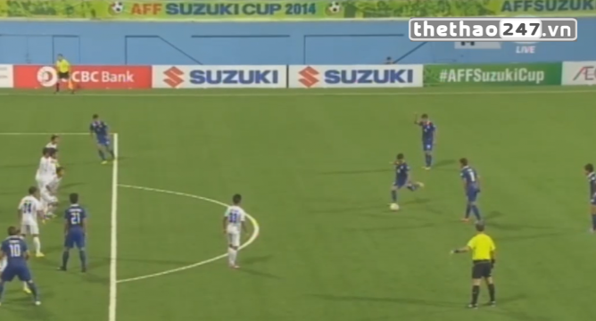 Video AFF Cup 2014: Siêu phẩm sút phạt của Prakit Deeporm (Thái Lan-Myanmar)