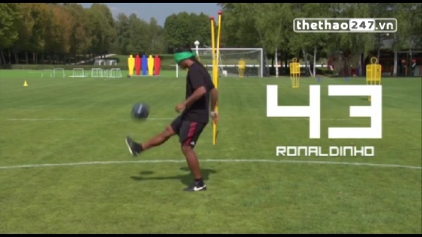 VIDEO: Xem các siêu sao thi bịt mắt tâng bóng - Ronaldinho vẫn là số 1