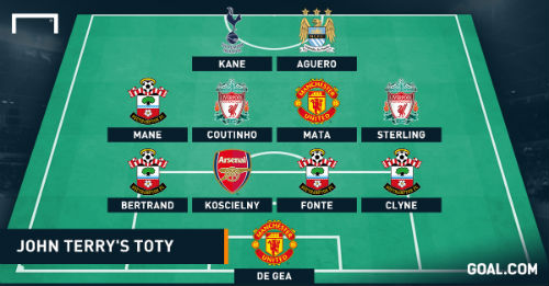 Terry bầu De Gea, Aguero vào đội hình tiêu biểu