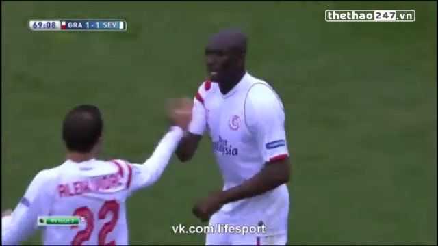 Video clip bàn thắng: Granada 1-1 Sevilla (V32 la Liga)