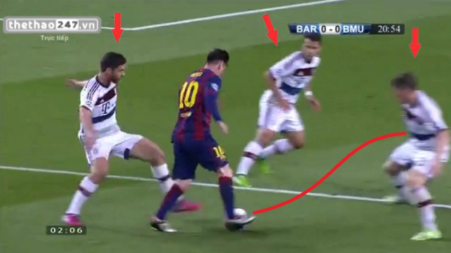 VIDEO: Messi đi bóng kỹ thuật biến 3 hậu vệ của Bayern thành những gã hề