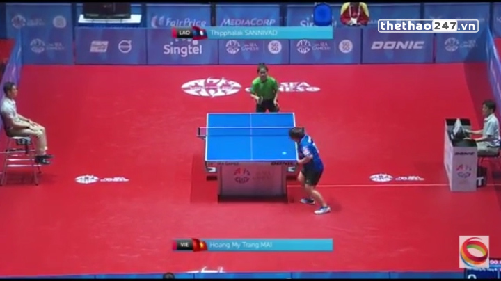 Video SEA Games 28: Mỹ Trang 3-0 Lào (Vòng bảng bóng bàn đơn nữ)