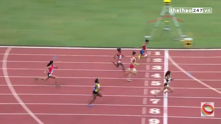 Video SEA Games 28: Vòng loại chạy 100m nữ - Nguyễn Thị Oanh