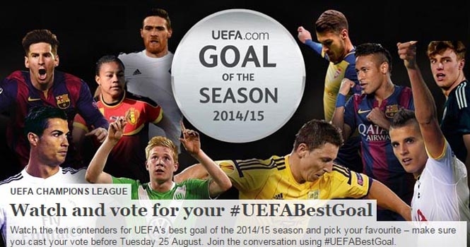 Ronaldo và Messi tranh giải 'Bàn thắng đẹp nhất mùa 2014/15'