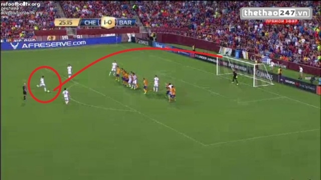 VIDEO: Xà ngang cứu thua cho Barca sau pha đá phạt của Oscar