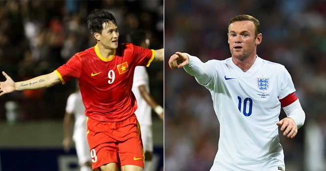 Công Vinh kém Rooney 20 bậc về thành tích ghi bàn ở ĐTQG