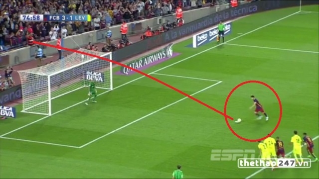 VIDEO: Tình huống Messi sút hỏng penalty trong trận gặp Levante