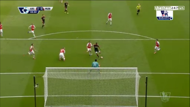 VIDEO: Tình huống hỏng ăn đáng tiếc của Martial khi đối mặt Petr Cech