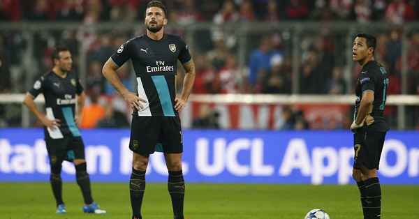 Arsenal thua đơn thiệt kép sau thảm bại tại Champions League