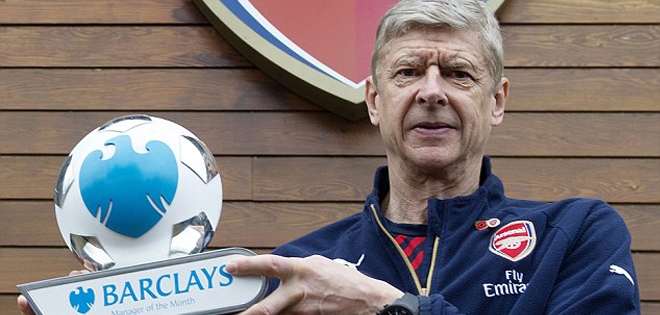 HLV Wenger và Vardy xuất sắc nhất tháng 10