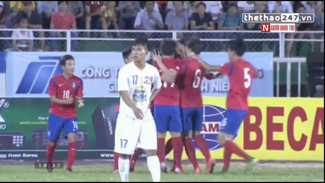VIDEO: Bàn mở tỷ số của U19 Hàn Quốc trước U21 HAGL