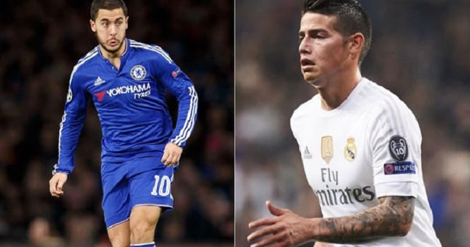 Chuyển nhượng 15/12: Real Madrid dự định đổi James lấy Hazard