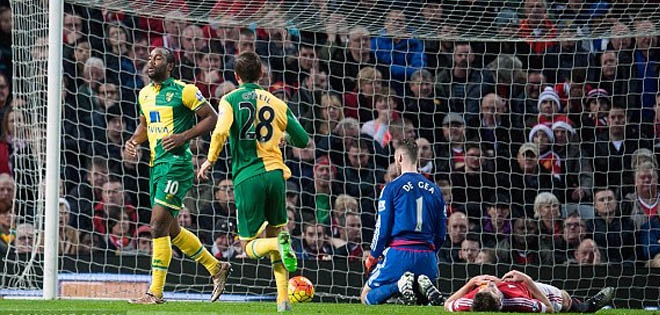 MU văng khỏi top 4 sau trận thua Norwich
