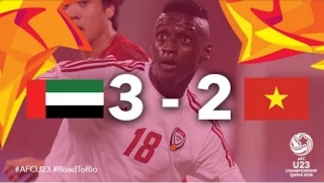 Video bàn thắng: U23 Việt Nam 2-3 U23 UAE (VCK U23 châu Á 2016)