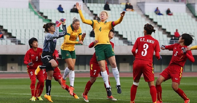 Chùm ảnh nữ VN gặp Australia tại vòng loại cuối Olimpic Rio 2016