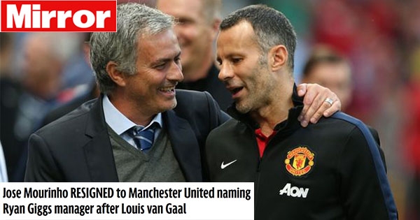 Điểm tin: Mourinho bỏ cuộc, Giggs sẽ thay Van Gaal