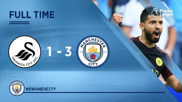 Video bàn thắng: Swansea 1-3 Man City (Vòng 6 Ngoại hạng Anh)