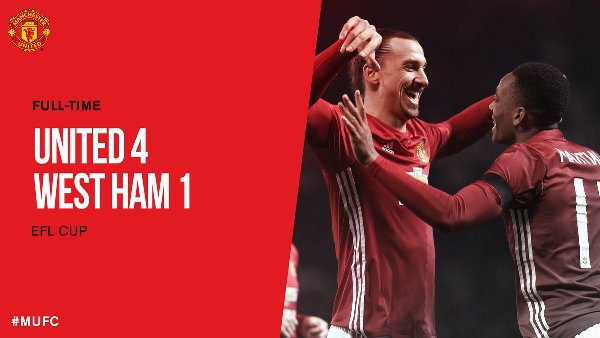 Video bàn thắng: Man Utd 4-1 West Ham (Tứ kết Cúp Liên đoàn Anh)