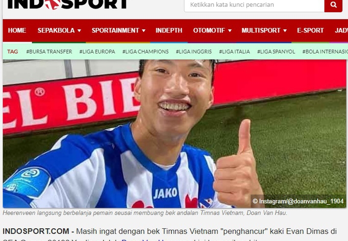 Truyền thông Indo mỉa mai Văn Hậu không được Heerenveen gia hạn HĐ