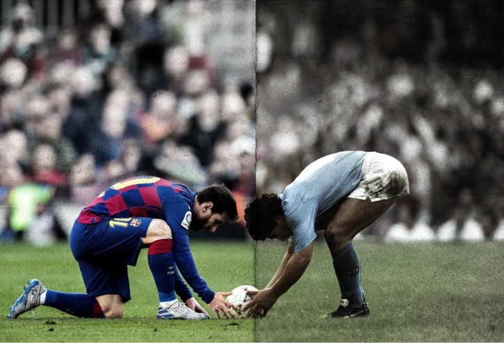 VIDEO: So sánh Messi và thần tượng của anh tại Napoli