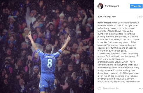 Frank Lampard giải nghệ, bắt đầu sự nghiệp huấn luyện