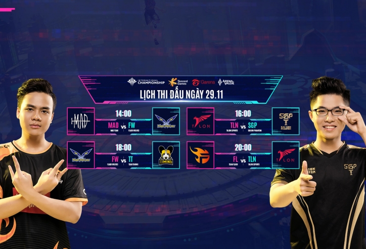 Lịch thi đấu AIC Liên Quân Mobile 2020 hôm nay 29/11