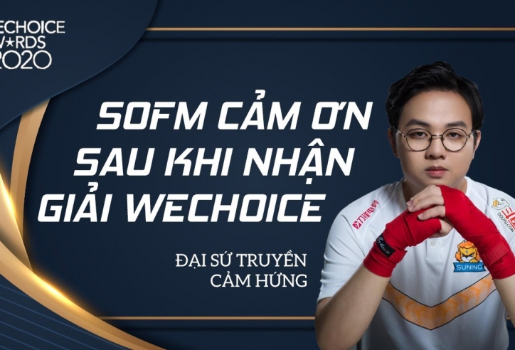 VIDEO: SofM gửi lời cảm ơn sau khi nhận giải tại WeChoice 2020