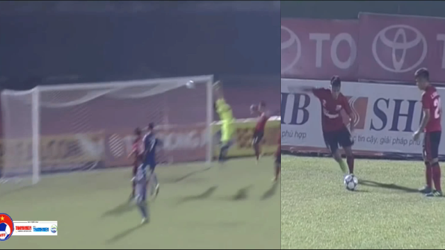 VIDEO: Siêu phẩm sút phạt từ 40m của trung vệ U21 PVF