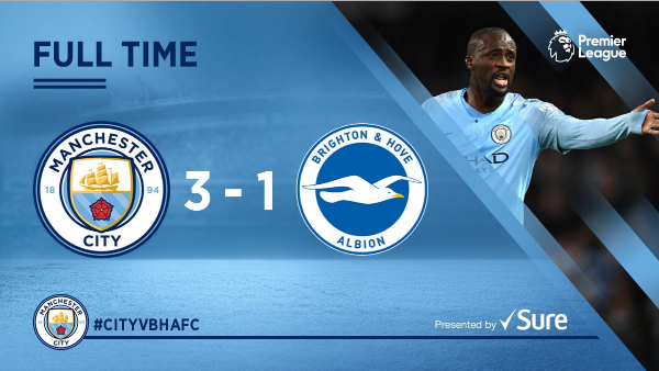 Highlights: Man City 3-1 Brighton (Vòng 31 Ngoại hạng Anh)