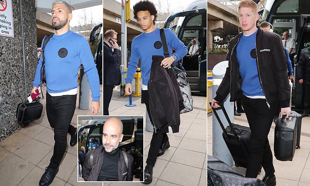 Dàn sao Man City diện đồ Dsquared2 đi đá Champions League