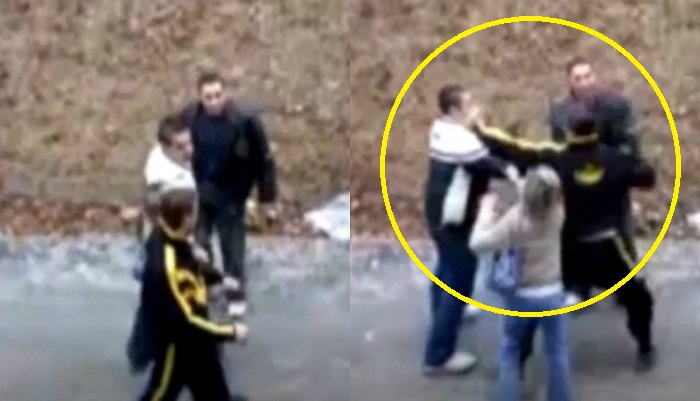 VIDEO: Hai thanh niên no đòn vì trêu bạn gái của võ sĩ boxing