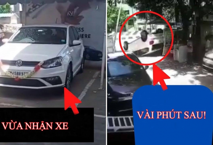 Vừa nhận tràng pháo tay, tài xế phi xe đâm ngay vào cổng
