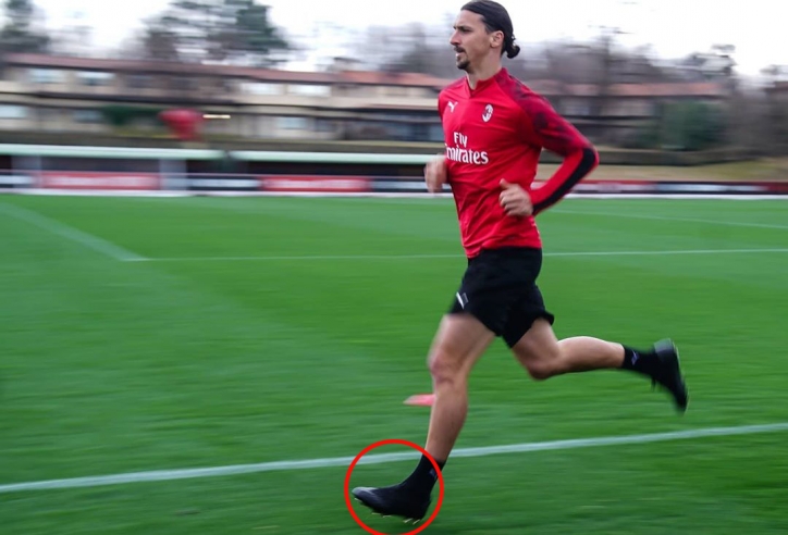 Zlatan Ibrahimovic bí mật tập với giày đinh Puma